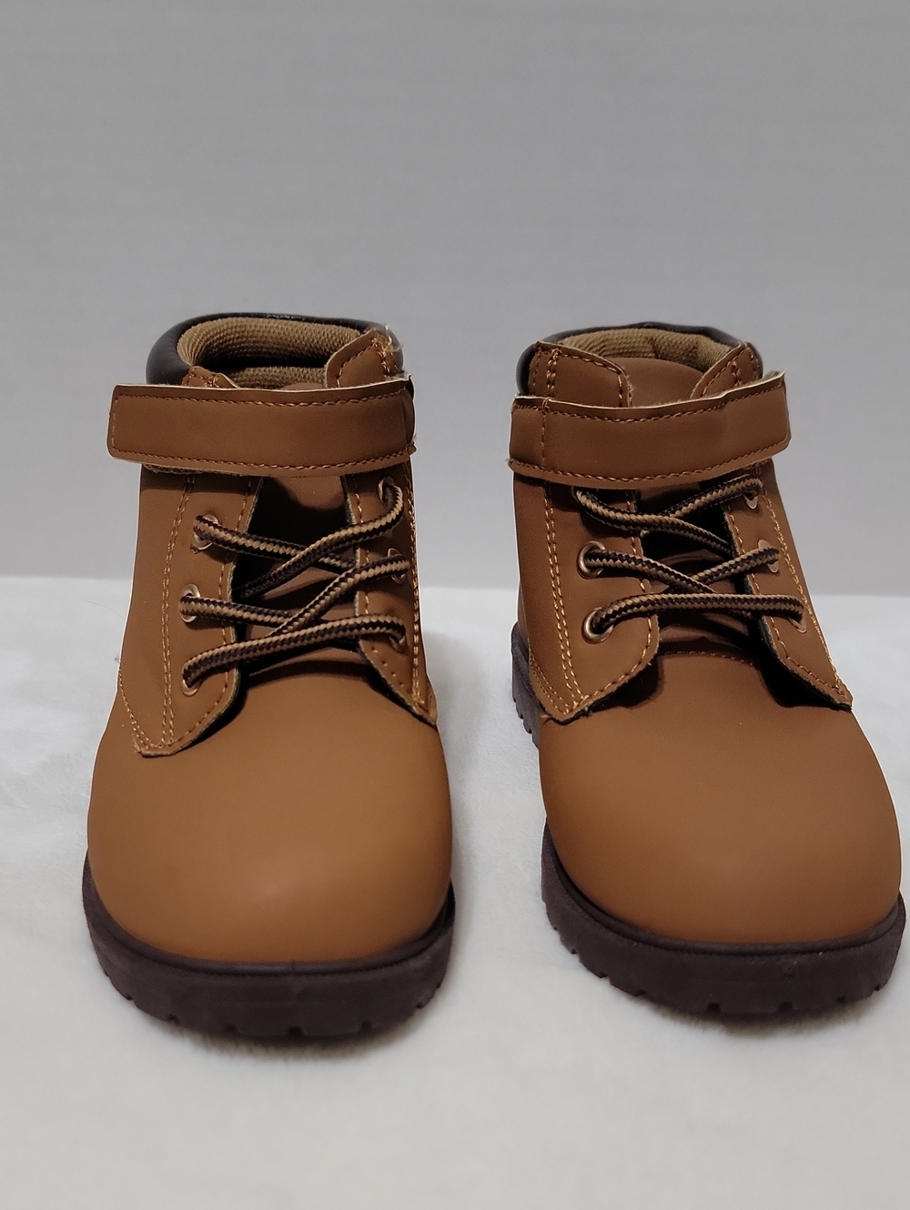 Kidgets Brown Ankle Boots with Hook-and-Loop Strap